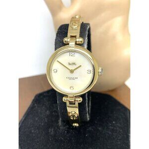 Coach Women's Watch 14504006 Cary Quartz Gold Bangle Stainless Steel 26mm